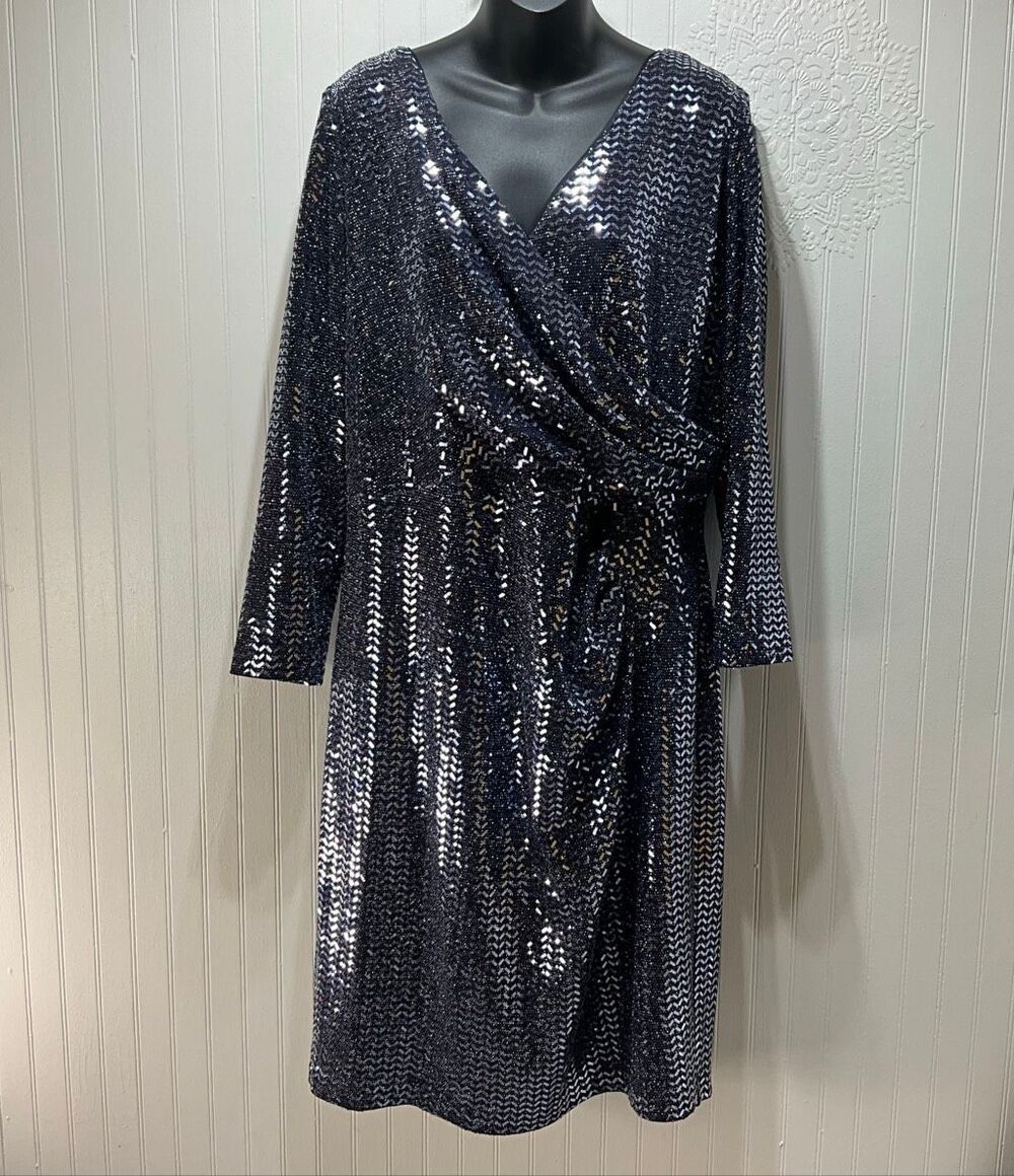 BETSY & ADAM Sequins Formal Dress 16W